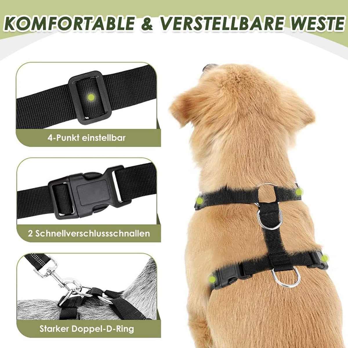 2-in-1 Dog Car Harness & Seat Belt - Ultimate Safety for Your Pet