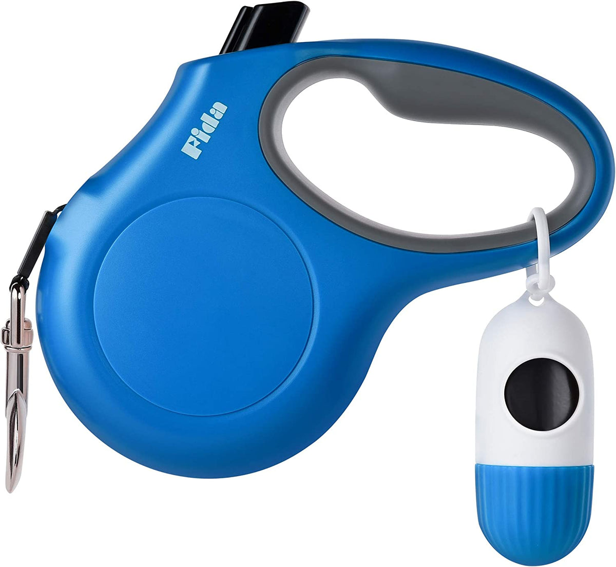 Retractable Dog Leash with Dispenser and Poop Bags, 10Ft, White & Pink